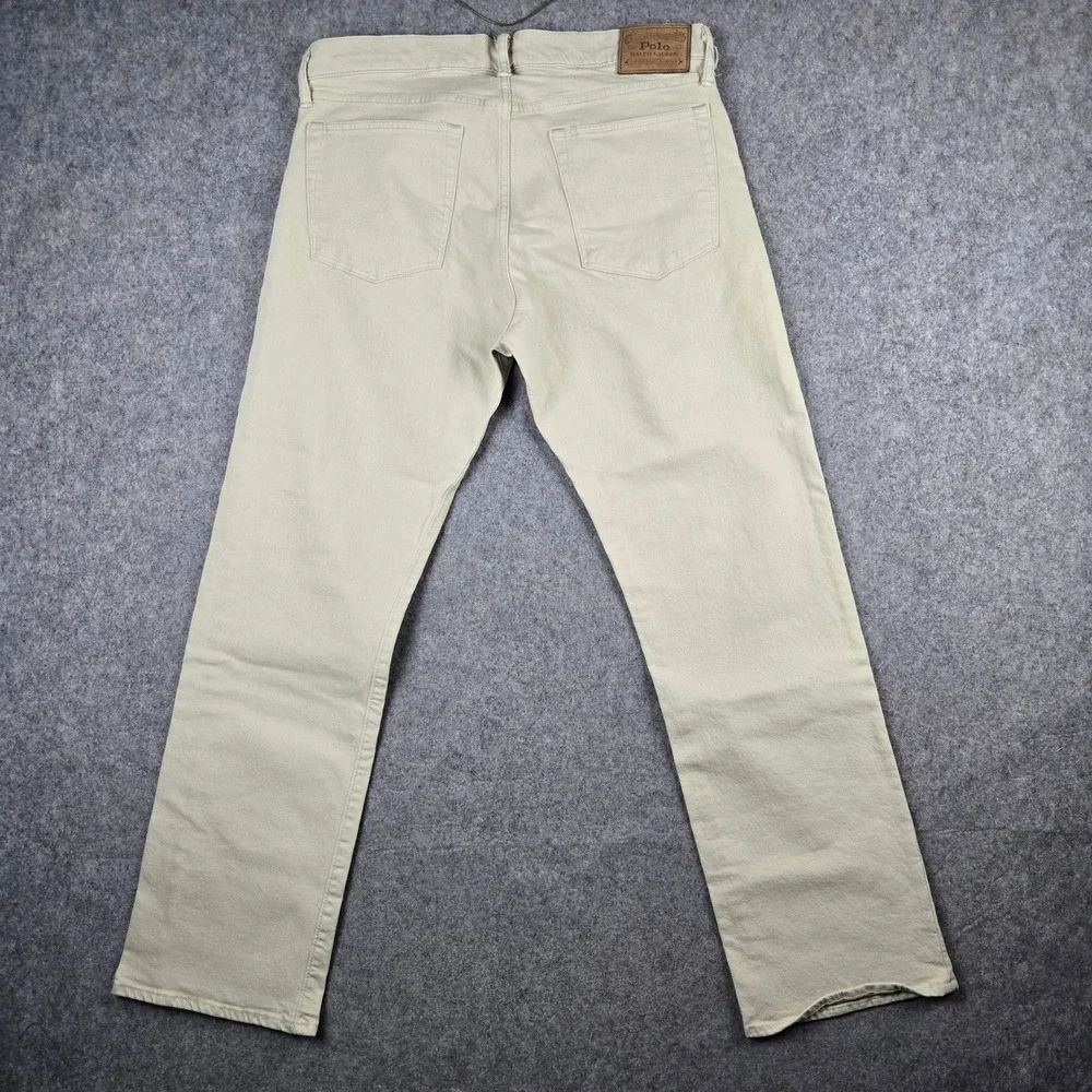 Polo Ralph Lauren Classic Fit Jeans Mens 34x32 Tan Khaki Denim Cotton Stretch